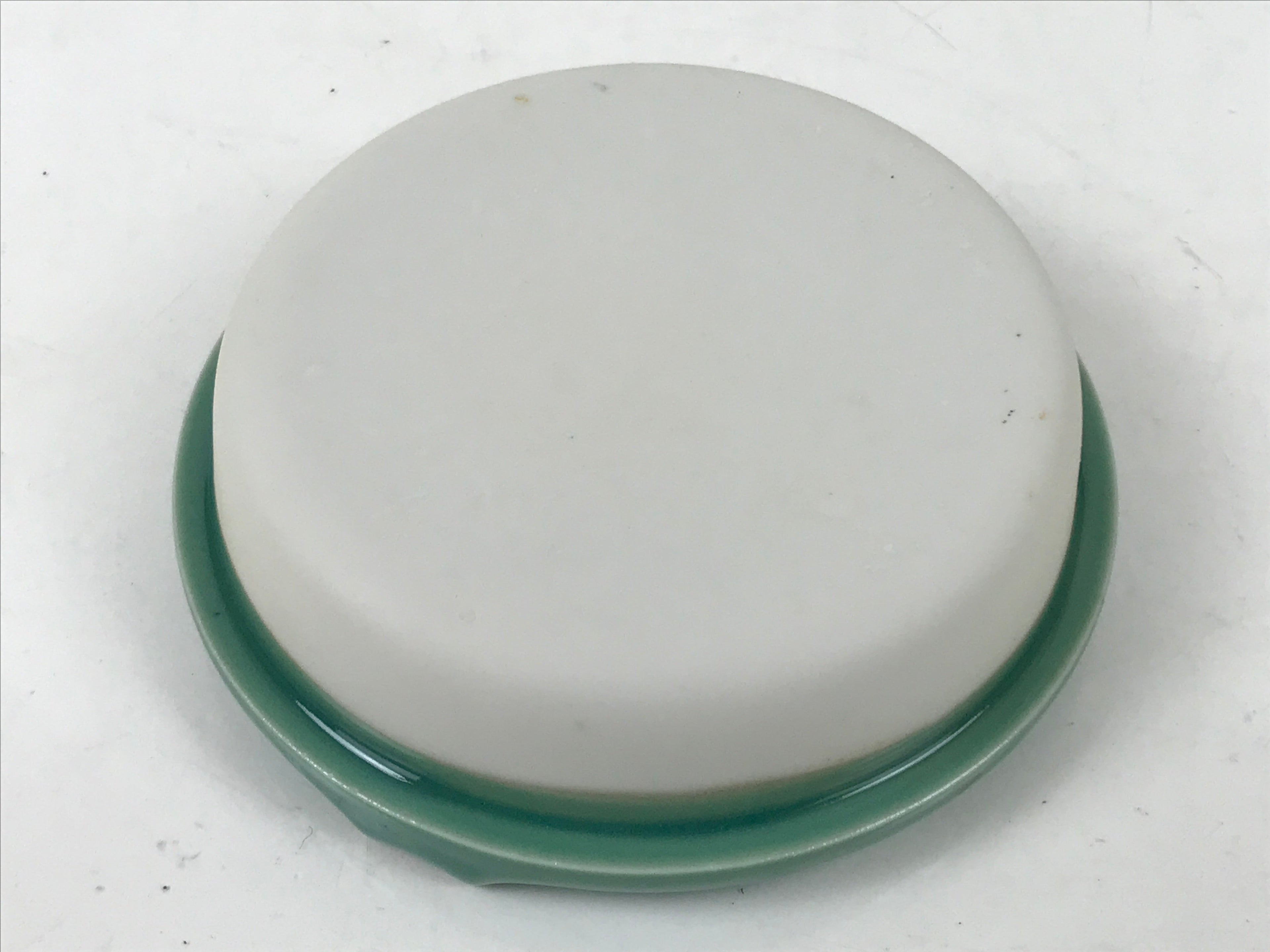 Japanese Lacquer Wood Stand Porcelain Ashtray Shunkei-Nuri Green Hexagon LWB105