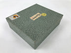 Japanese Lacquer Wood Stand Porcelain Ashtray Shunkei-Nuri Green Hexagon LWB105