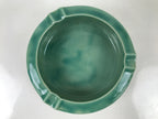 Japanese Lacquer Wood Stand Porcelain Ashtray Shunkei-Nuri Green Hexagon LWB105