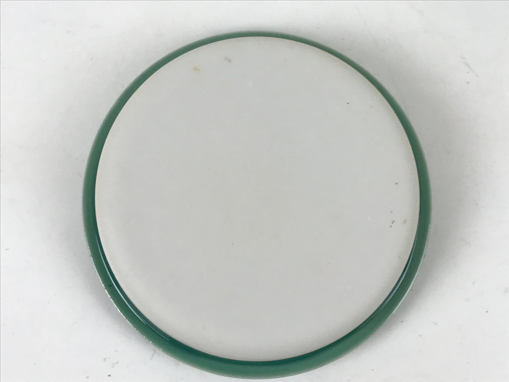 Japanese Lacquer Wood Stand Porcelain Ashtray Shunkei-Nuri Green Hexagon LWB105