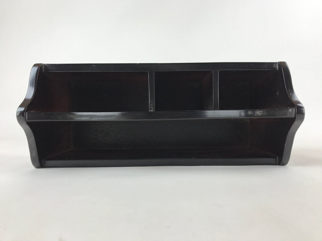 Japanese Lacquer Wood Table Organizer Box Vtg Handle Kamakurabori Rabbit JK625