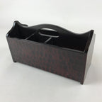 Japanese Lacquer Wood Table Organizer Box Vtg Handle Kamakurabori Rabbit JK625