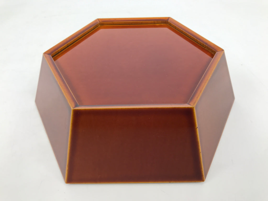 Japanese Lacquer Wooden Kashiki Snack Bowl Shunkei-Nuri Kashibachi Brown L532