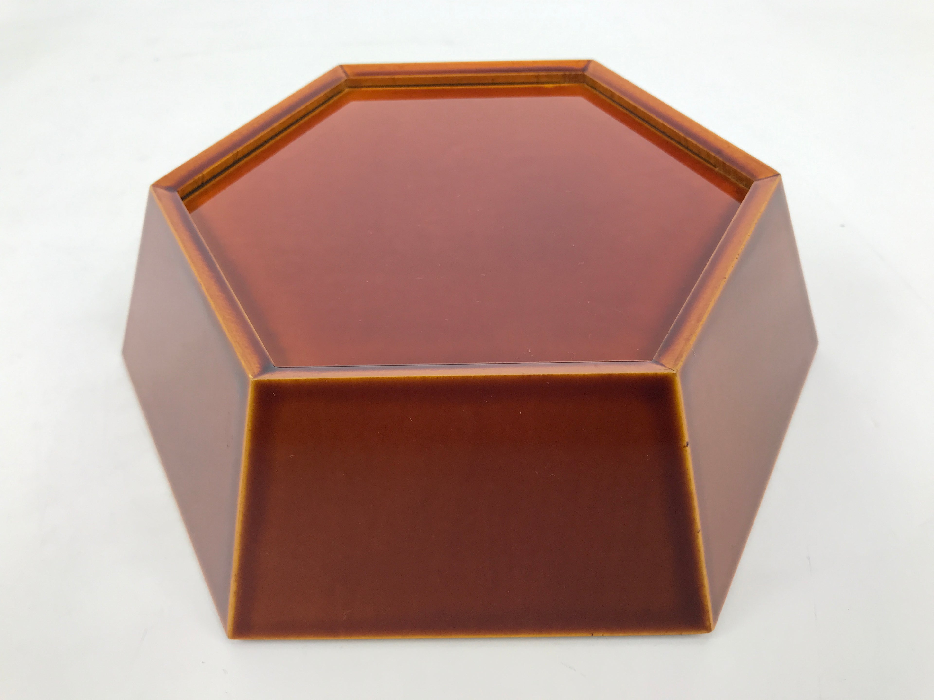Japanese Lacquer Wooden Kashiki Snack Bowl Shunkei-Nuri Kashibachi Brown L532