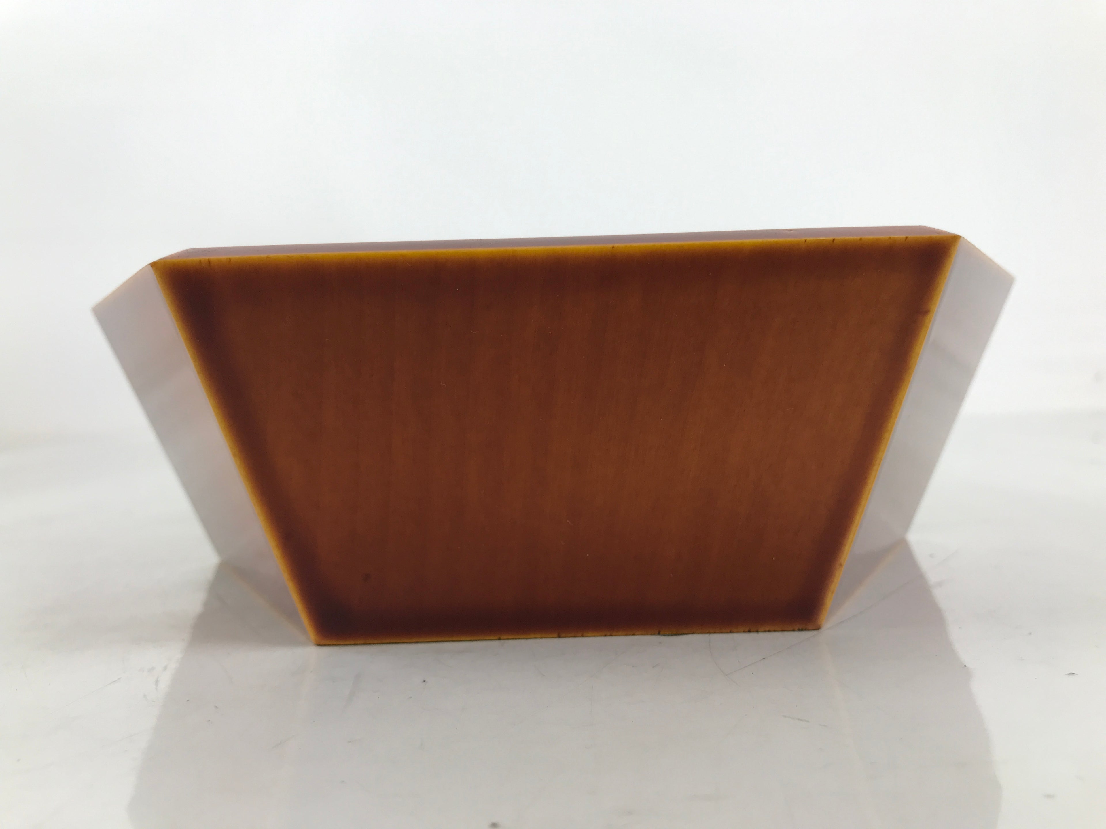 Japanese Lacquer Wooden Kashiki Snack Bowl Shunkei-Nuri Kashibachi Brown L532