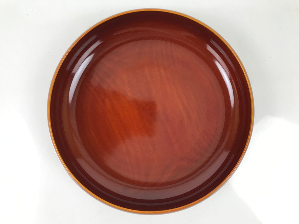 Japanese Lacquer Wooden Kashiki Snack Bowl Shunkei-Nuri Kashibachi Brown LWB106