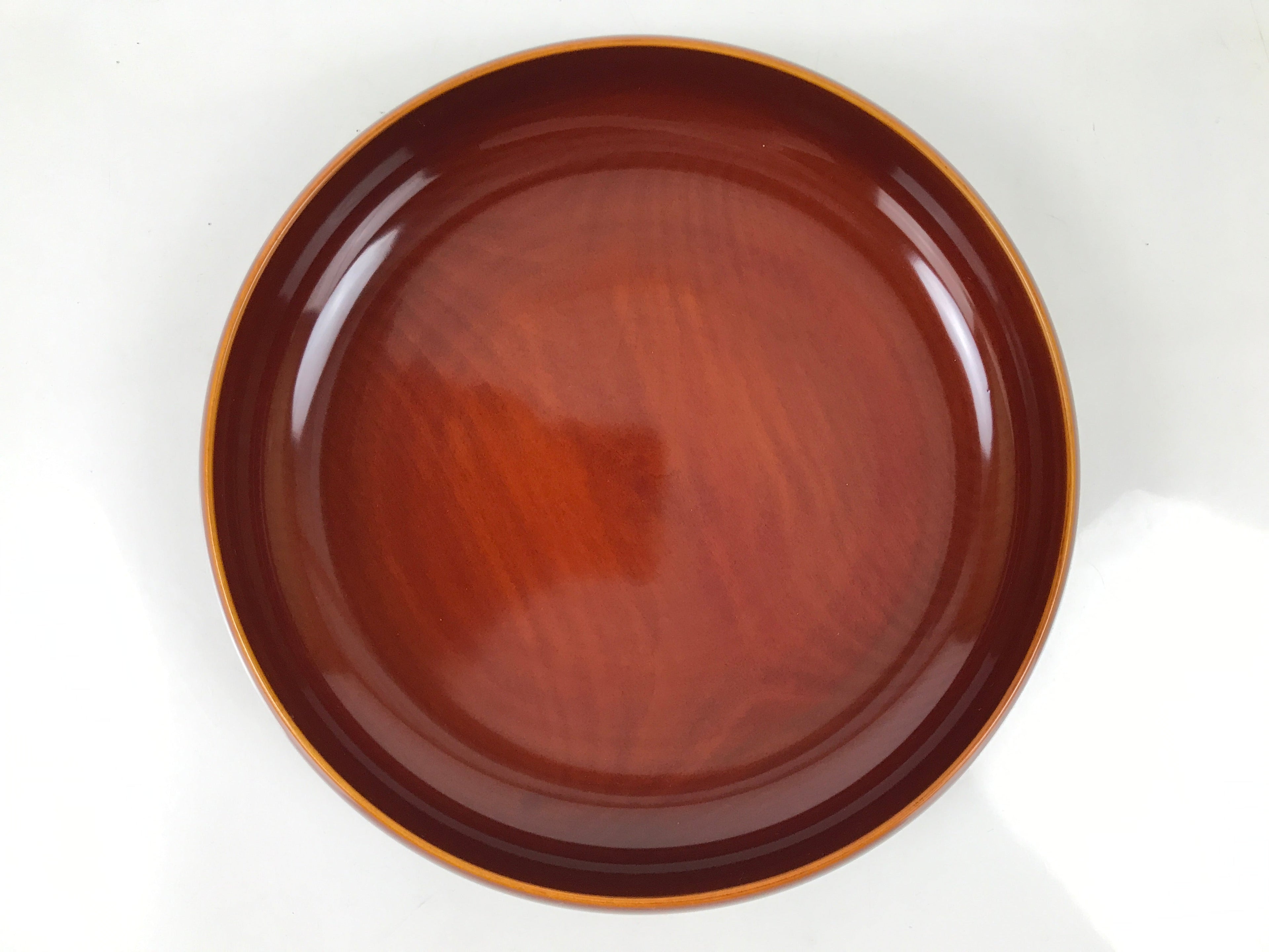 Japanese Lacquer Wooden Kashiki Snack Bowl Shunkei-Nuri Kashibachi Brown LWB106