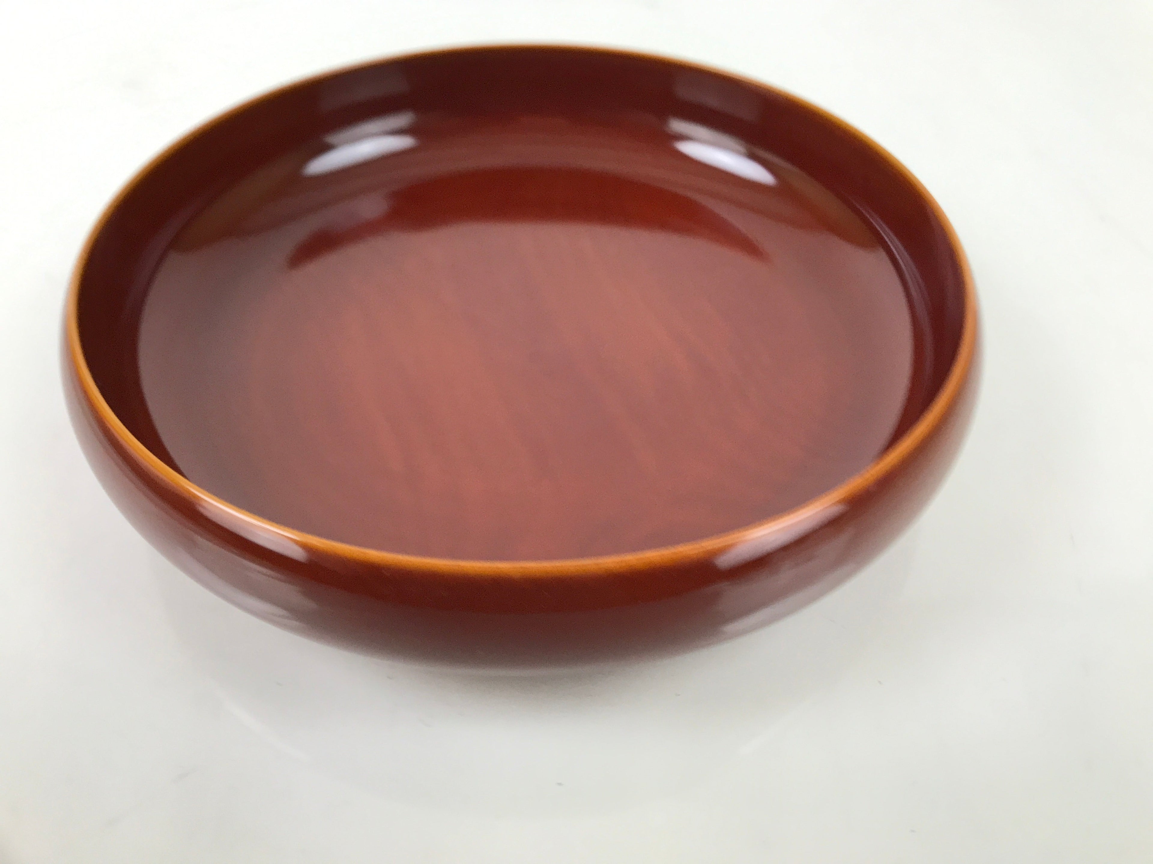 Japanese Lacquer Wooden Kashiki Snack Bowl Shunkei-Nuri Kashibachi Brown LWB106