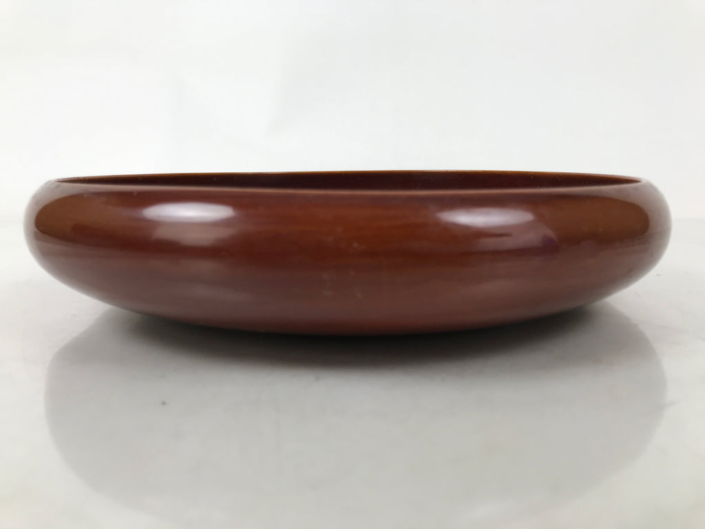 Japanese Lacquer Wooden Kashiki Snack Bowl Shunkei-Nuri Kashibachi Brown LWB116
