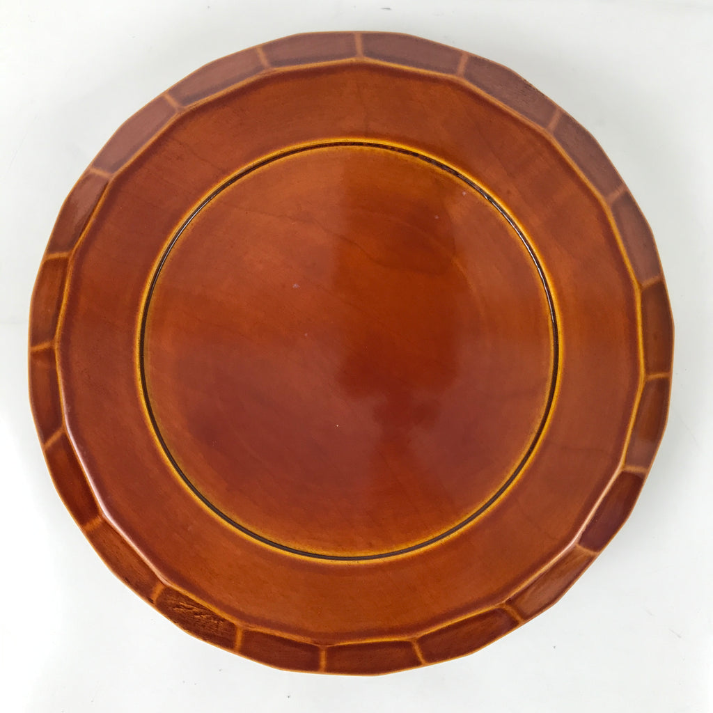 Japanese Lacquer Wooden Kashiki Snack Bowl Shunkei-Nuri Kashibachi Brown LWB118