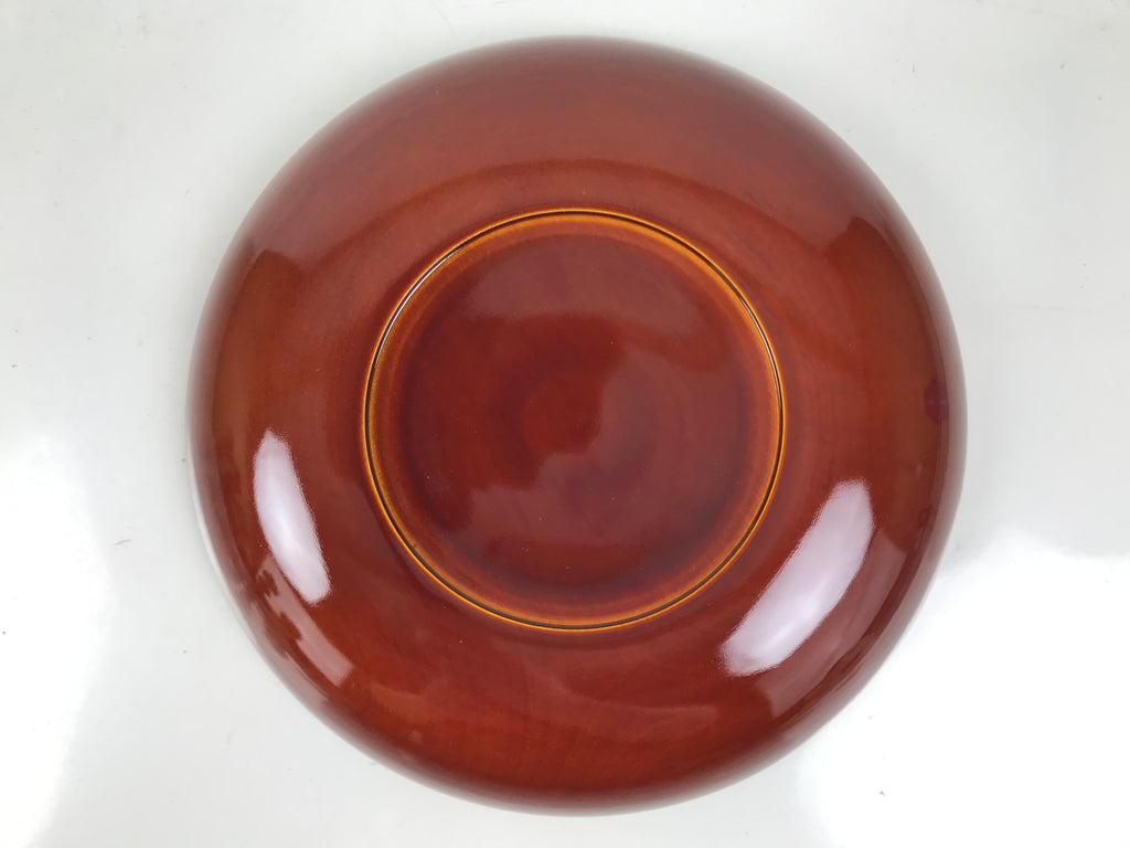 Japanese Lacquer Wooden Kashiki Snack Bowl Shunkei-Nuri Kashibachi Brown LWB170