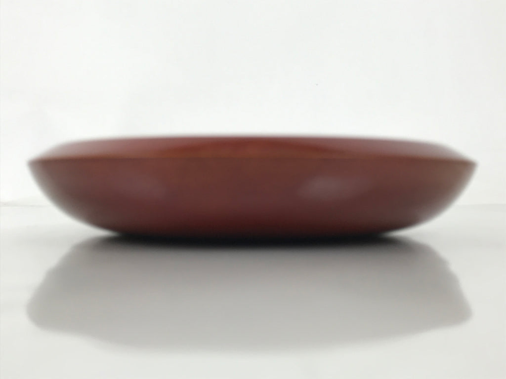 Japanese Lacquer Wooden Kashiki Snack Bowl Shunkei-Nuri Kashibachi Brown LWB170