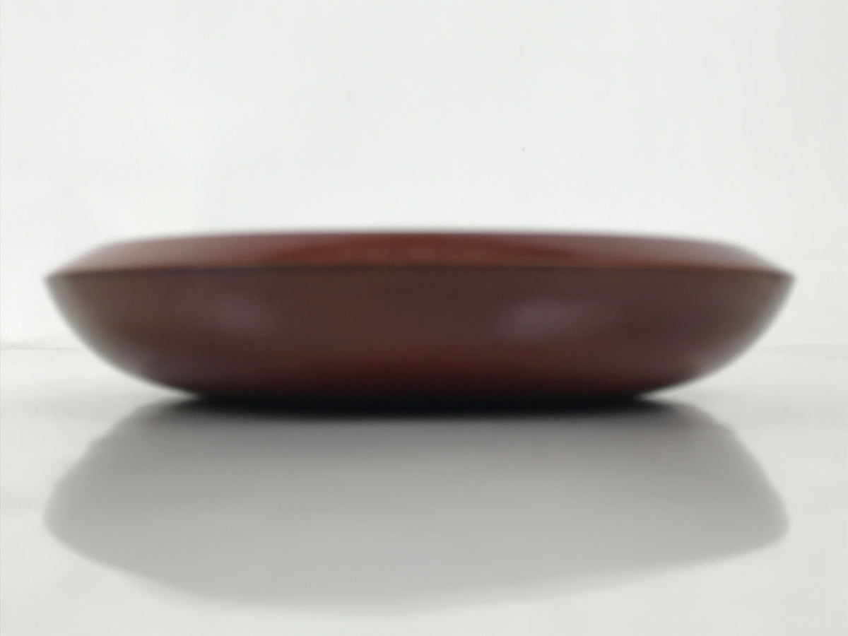 Japanese Lacquer Wooden Kashiki Snack Bowl Shunkei-Nuri Kashibachi Brown LWB170