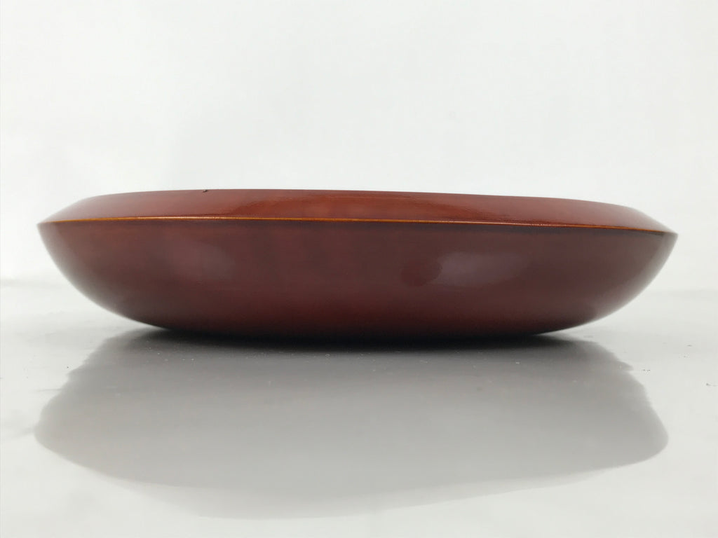 Japanese Lacquer Wooden Kashiki Snack Bowl Shunkei-Nuri Kashibachi Brown LWB170