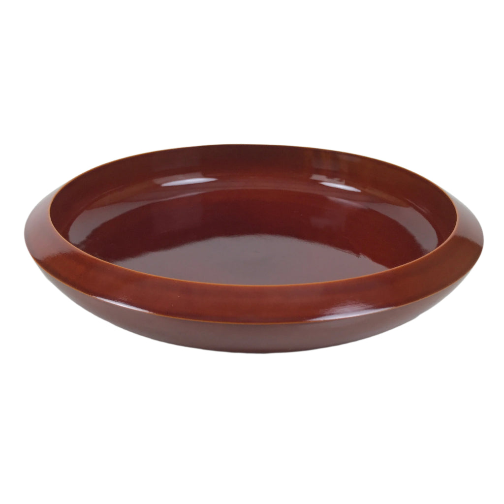 Japanese Lacquer Wooden Kashiki Snack Bowl Shunkei-Nuri Kashibachi Brown LWB170