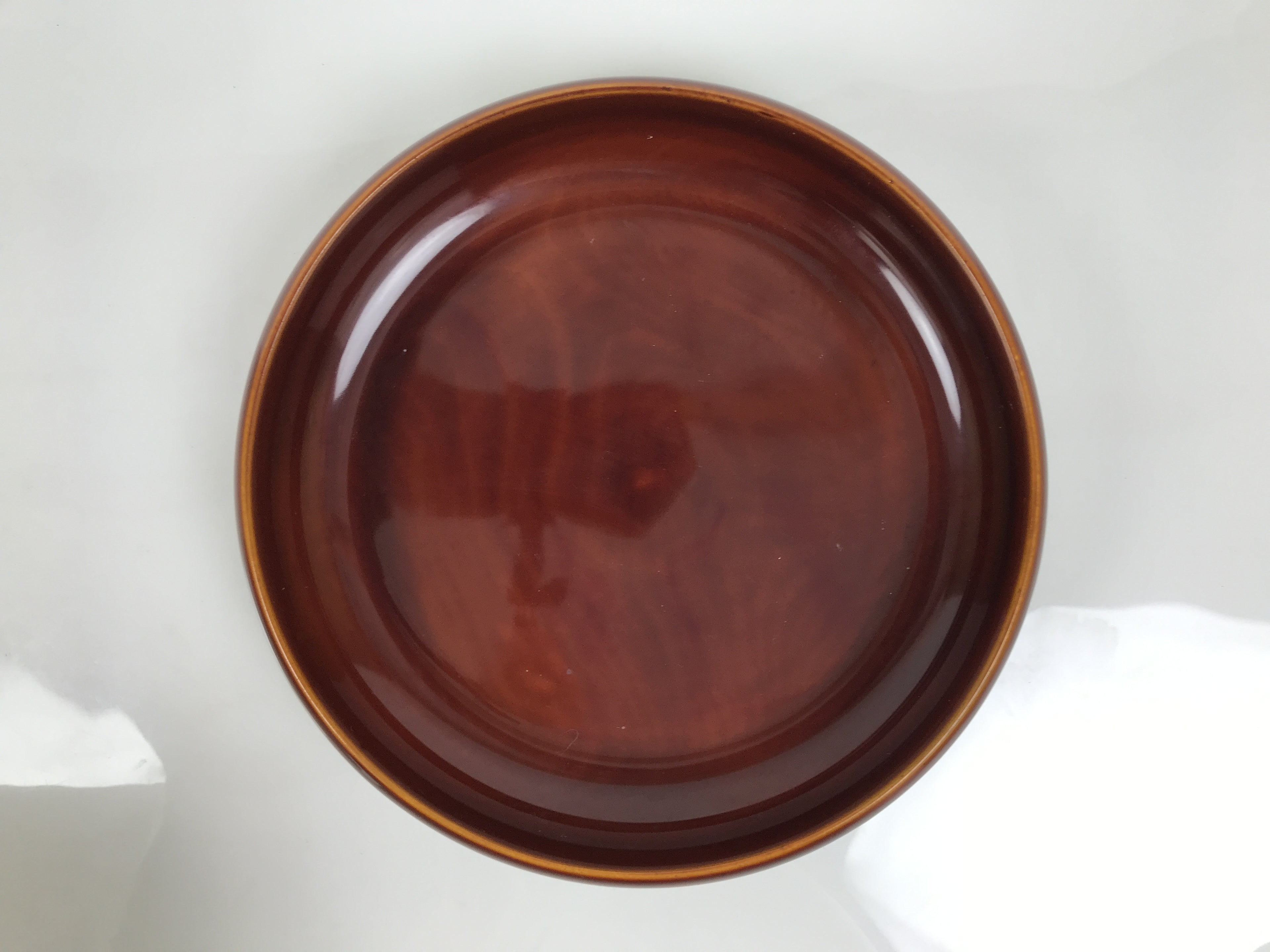 Japanese Lacquer Wooden Kashiki Snack Bowl Shunkei-Nuri Kashibachi Brown LWB182