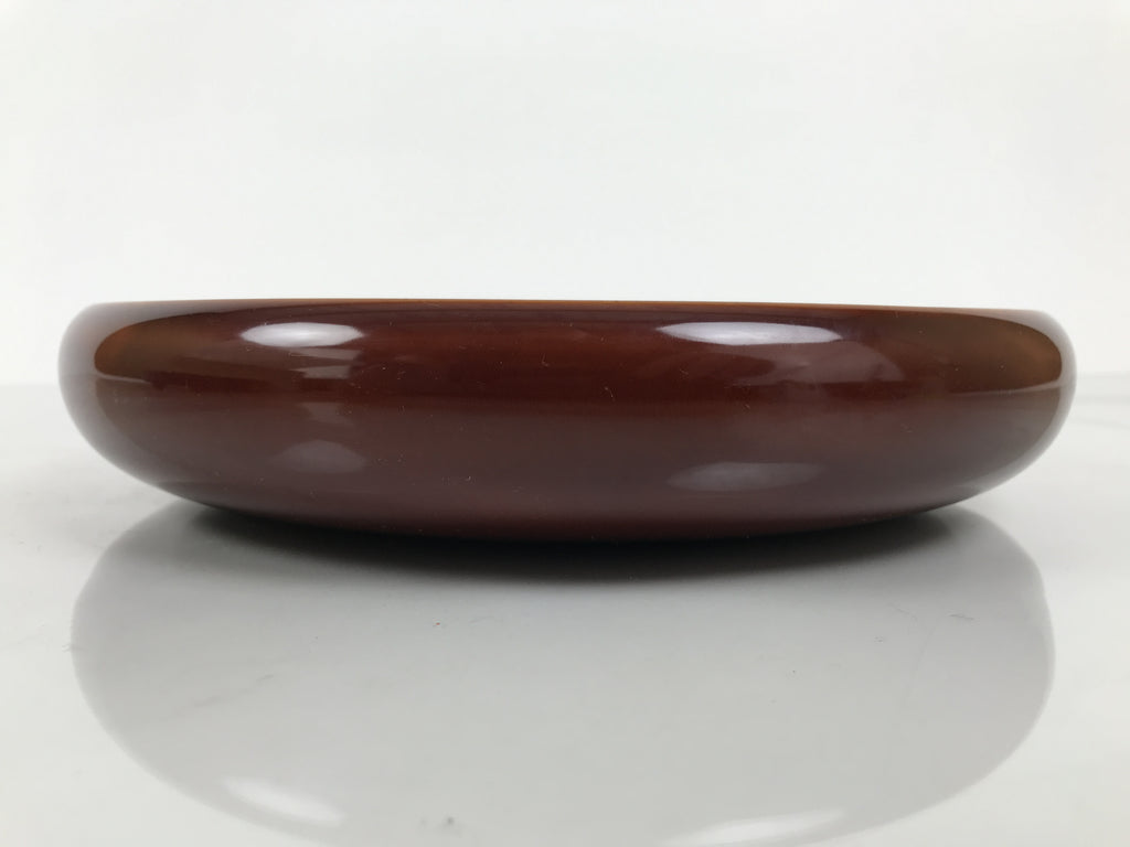 Japanese Lacquer Wooden Kashiki Snack Bowl Shunkei-Nuri Kashibachi Brown LWB182