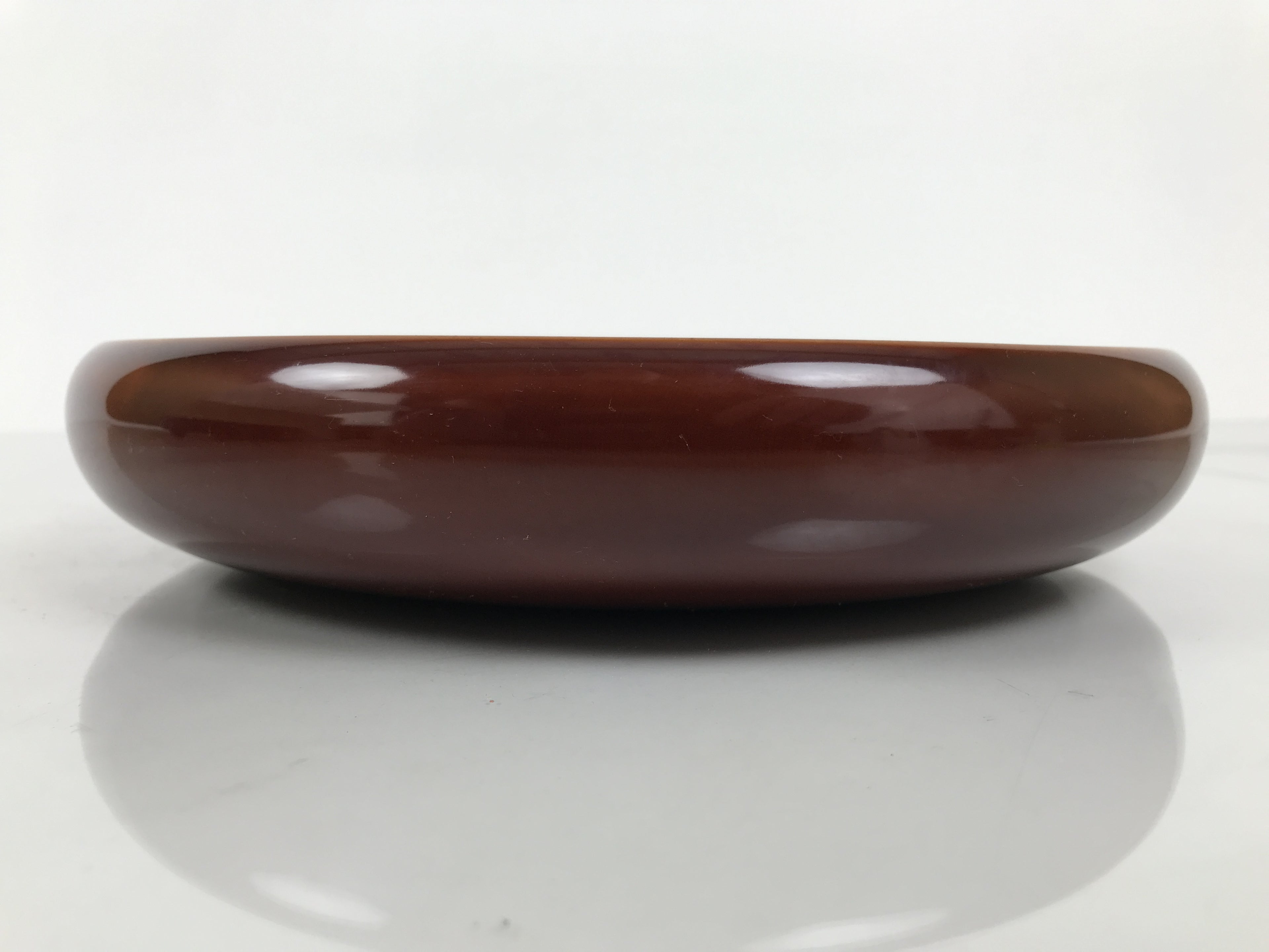 Japanese Lacquer Wooden Kashiki Snack Bowl Shunkei-Nuri Kashibachi Brown LWB182