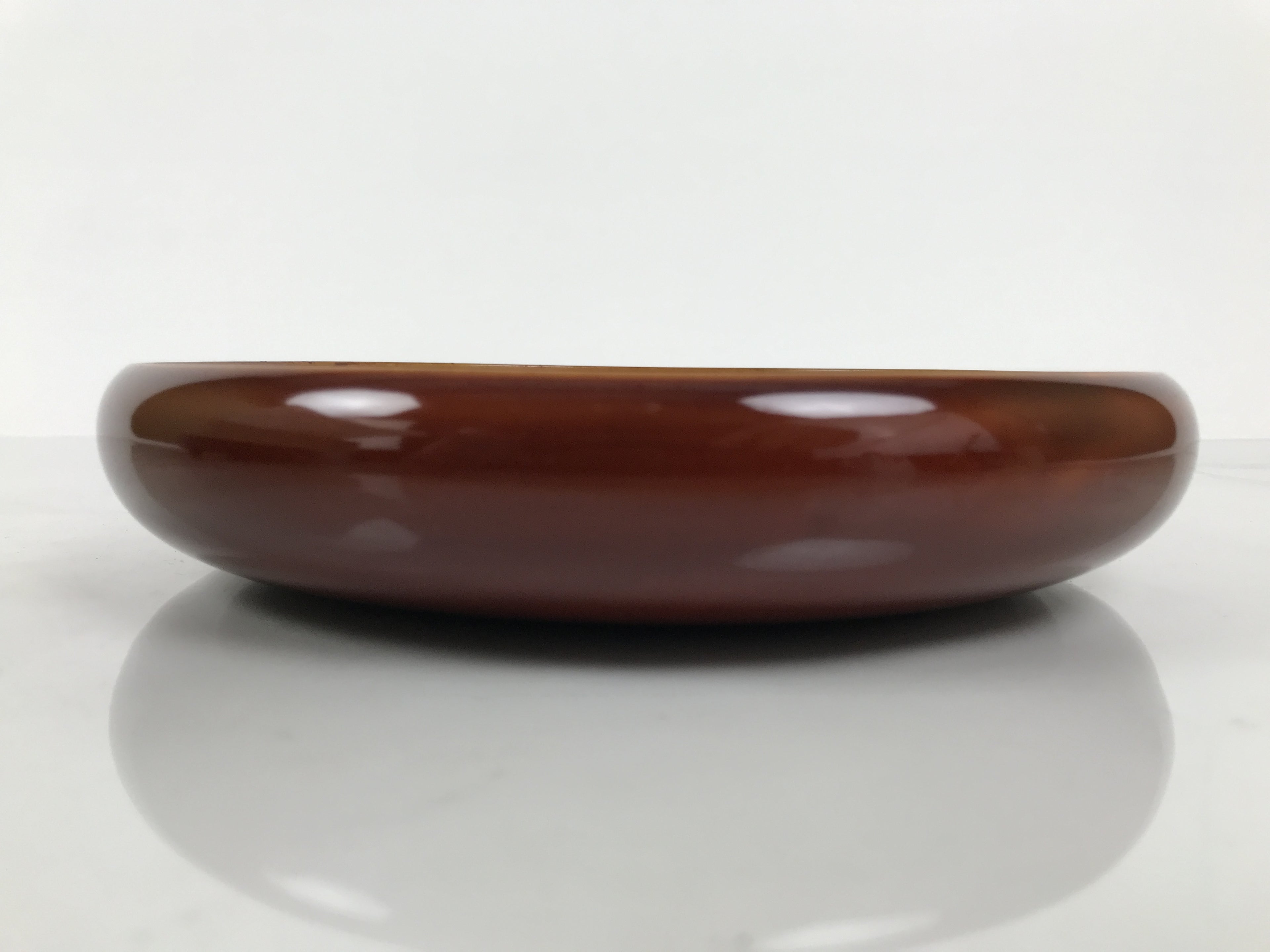 Japanese Lacquer Wooden Kashiki Snack Bowl Shunkei-Nuri Kashibachi Brown LWB182