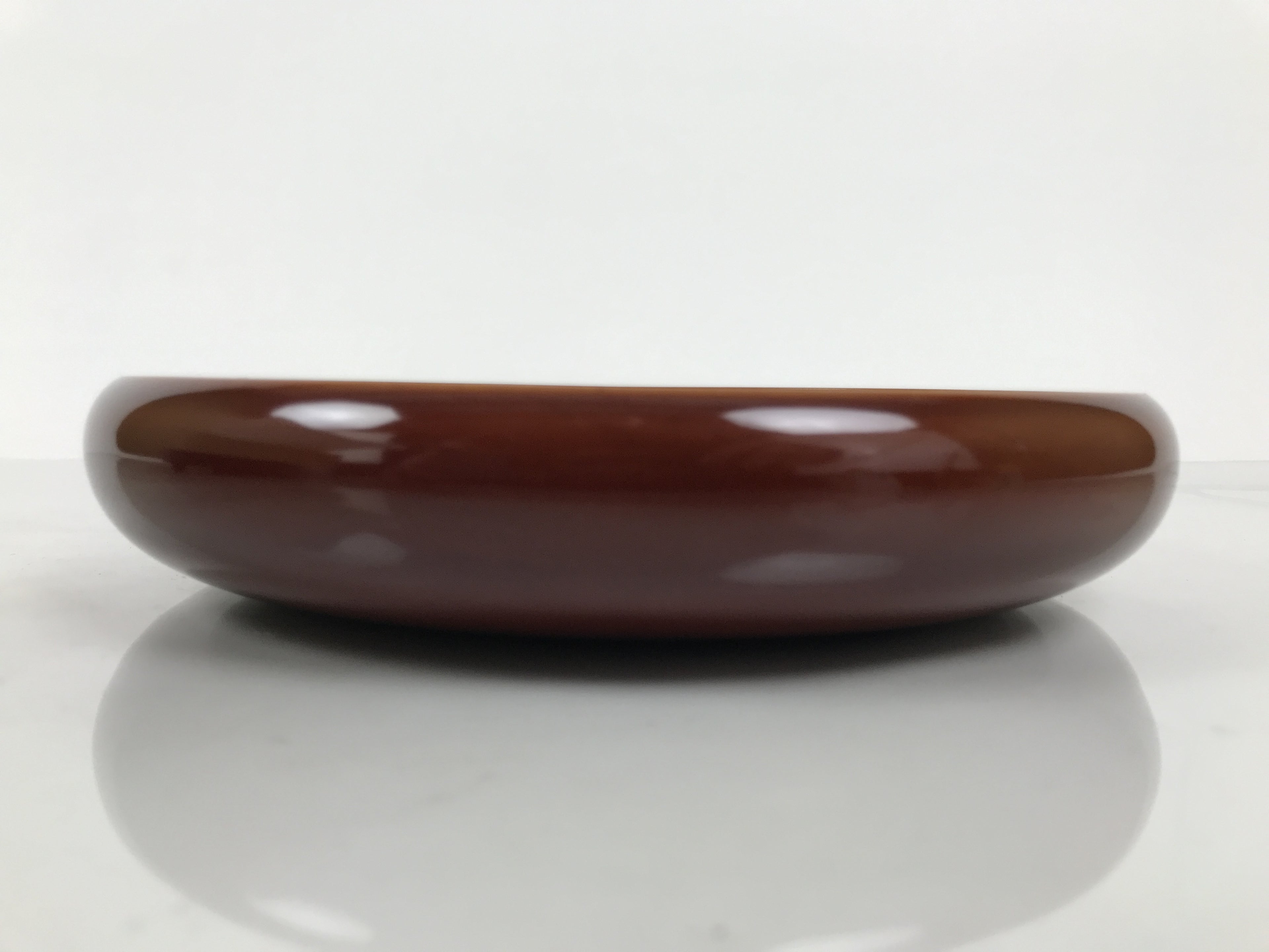 Japanese Lacquer Wooden Kashiki Snack Bowl Shunkei-Nuri Kashibachi Brown LWB182