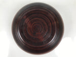 Japanese Lacquer Wooden Kashiki Snack Bowl Vtg Kashibachi Brown Red Grain L533