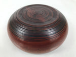 Japanese Lacquer Wooden Kashiki Snack Bowl Vtg Kashibachi Brown Red Grain L533
