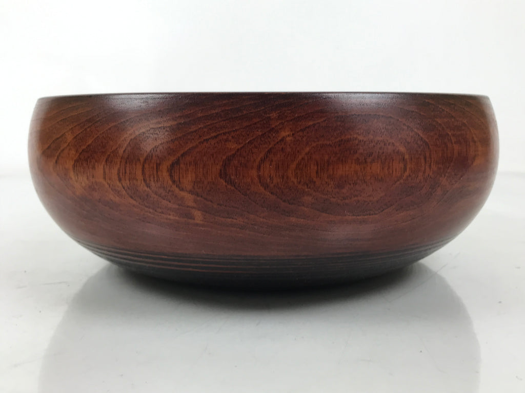 Japanese Lacquer Wooden Kashiki Snack Bowl Vtg Kashibachi Brown Red Grain L533
