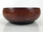 Japanese Lacquer Wooden Kashiki Snack Bowl Vtg Kashibachi Brown Red Grain L533