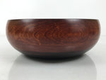Japanese Lacquer Wooden Kashiki Snack Bowl Vtg Kashibachi Brown Red Grain L533