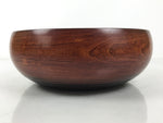 Japanese Lacquer Wooden Kashiki Snack Bowl Vtg Kashibachi Brown Red Grain L533