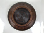 Japanese Lacquer Wooden Kashiki Snack Bowl Vtg Kashibachi Brown Ring Grain L523