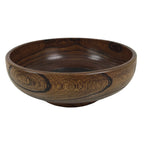 Japanese Lacquer Wooden Kashiki Snack Bowl Vtg Kashibachi Brown Ring Grain L523