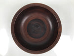Japanese Lacquer Wooden Kashiki Snack Bowl Vtg Kashibachi Brown Ring Grain L529