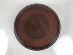 Japanese Lacquer Wooden Kashiki Snack Bowl Vtg Kashibachi Brown Ring Grain L529