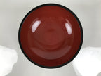 Japanese Lacquer Wooden Kashiki Snack Bowl Vtg Kashibachi Thick Black Red L608