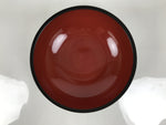 Japanese Lacquer Wooden Kashiki Snack Bowl Vtg Kashibachi Thick Black Red L608