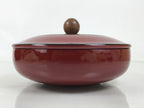 Japanese Lacquer Wooden Lidded Bowl Kashiki Vtg Red Tea Ceremony w/Box LWB132