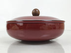 Japanese Lacquer Wooden Lidded Bowl Kashiki Vtg Red Tea Ceremony w/Box LWB132