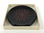 Japanese Lacquer Wooden Snack Plate Vtg Honjo-Nuri Black Tea Ceremony LWB109