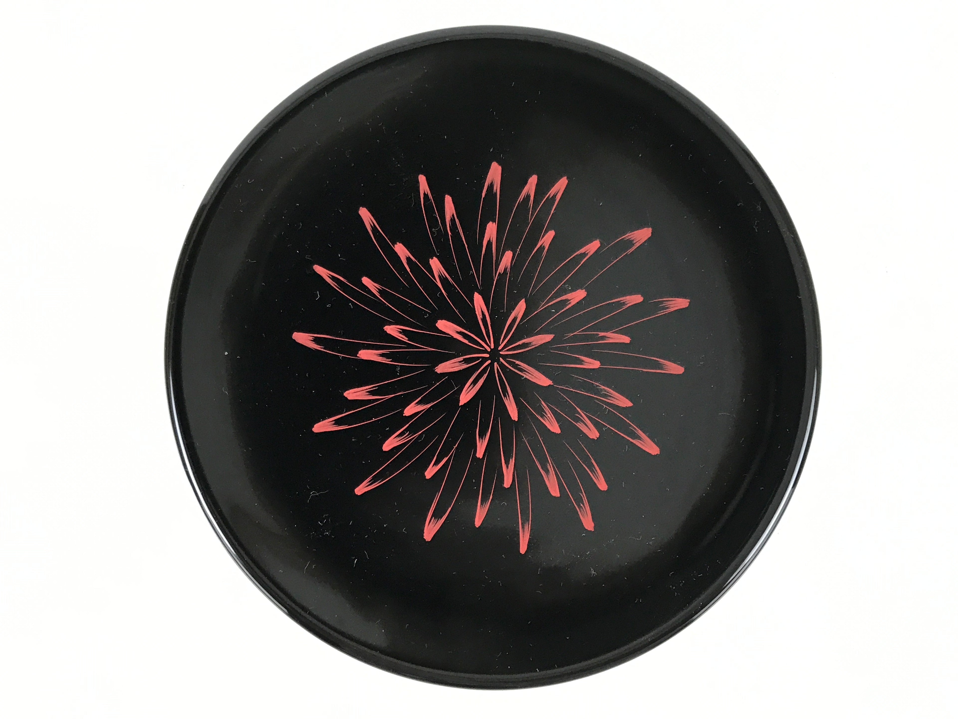 Japanese Lacquer Wooden Snack Plate Vtg Honjo-Nuri Black Tea Ceremony LWB109