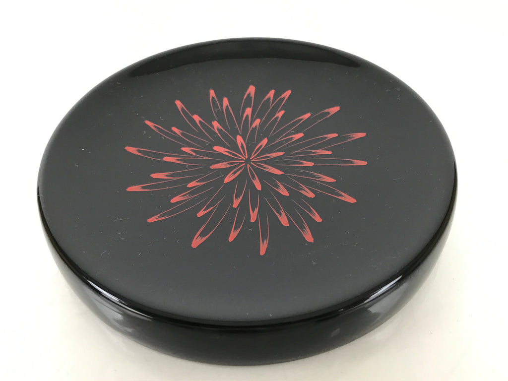 Japanese Lacquer Wooden Snack Plate Vtg Honjo-Nuri Black Tea Ceremony LWB109