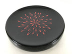 Japanese Lacquer Wooden Snack Plate Vtg Honjo-Nuri Black Tea Ceremony LWB109