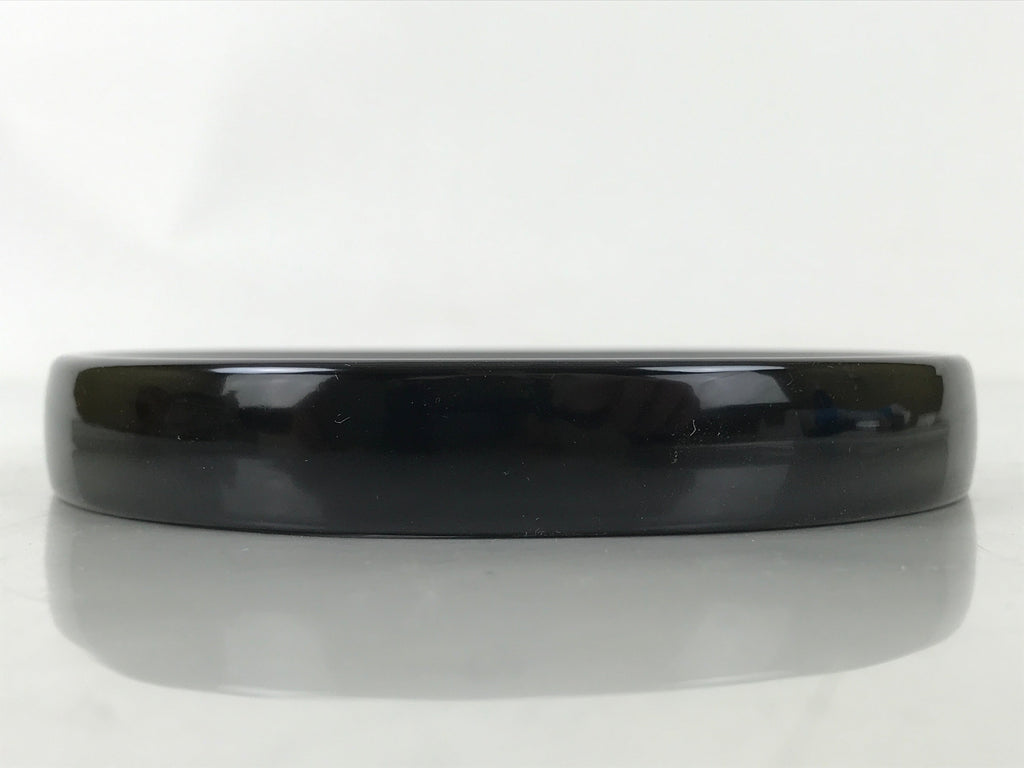 Japanese Lacquer Wooden Snack Plate Vtg Honjo-Nuri Black Tea Ceremony LWB109