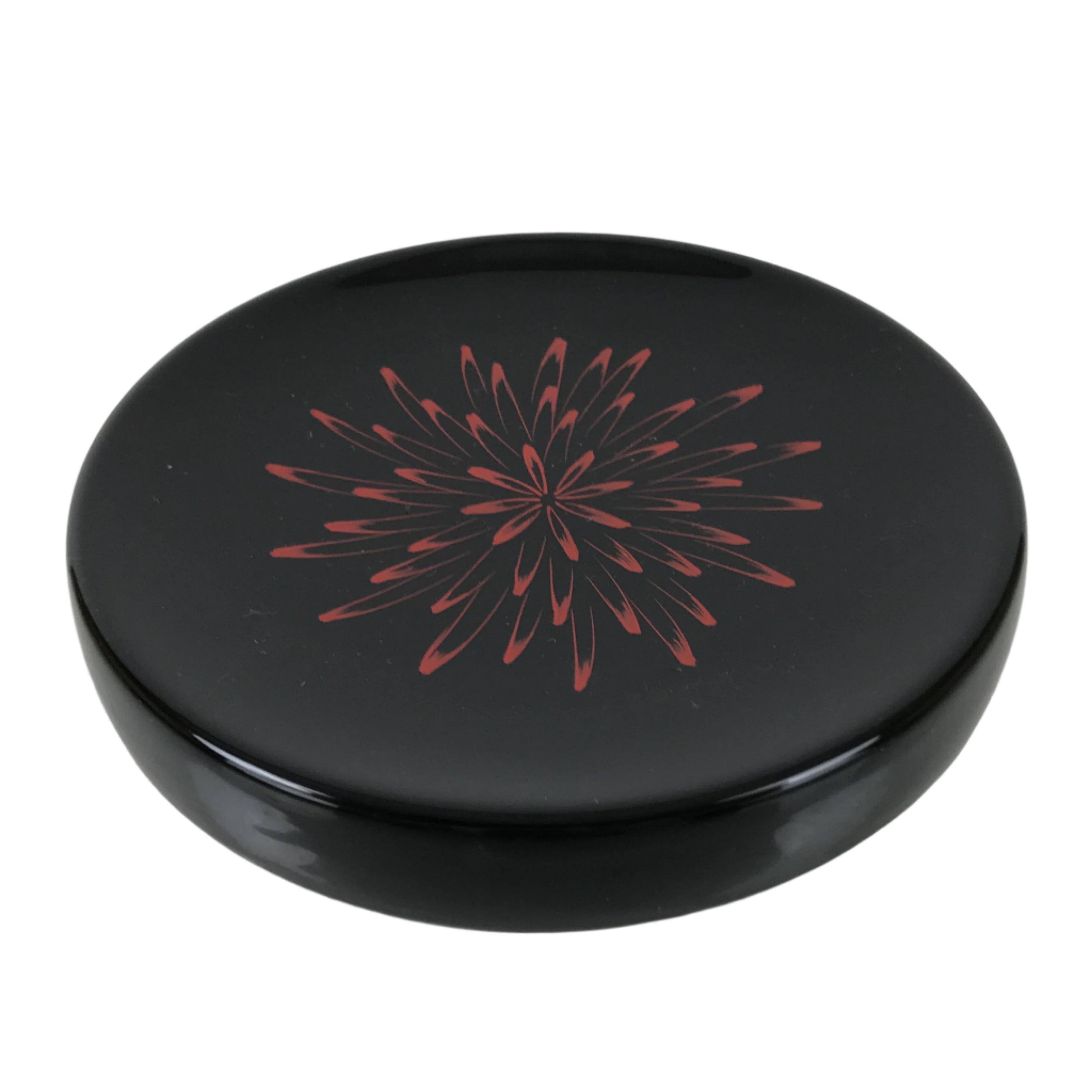 Japanese Lacquer Wooden Snack Plate Vtg Honjo-Nuri Black Tea Ceremony LWB109