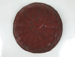 Japanese Lacquered Bamboo Basket Morikago Vtg Handwoven RoundReddish Brown L530