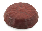 Japanese Lacquered Bamboo Basket Morikago Vtg Handwoven RoundReddish Brown L530