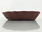 Japanese Lacquered Bamboo Basket Morikago Vtg Handwoven RoundReddish Brown L530