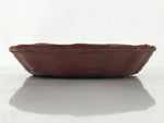 Japanese Lacquered Bamboo Basket Morikago Vtg Handwoven RoundReddish Brown L530