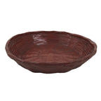 Japanese Lacquered Bamboo Basket Morikago Vtg Handwoven RoundReddish Brown L530