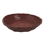 Japanese Lacquered Bamboo Basket Morikago Vtg Handwoven RoundReddish Brown L530